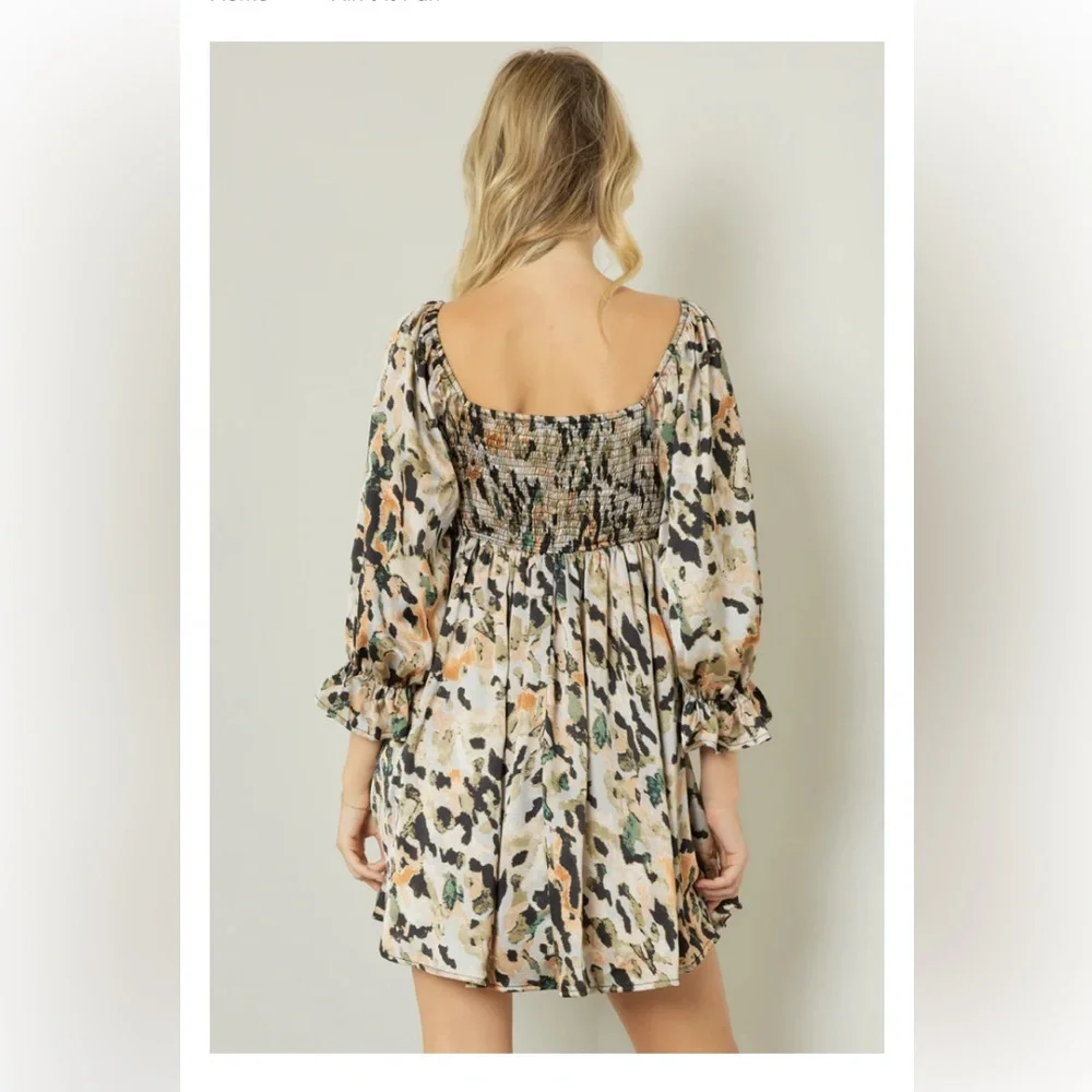 Entro Stylish Multicolor Camouflage Dress; Size XL - Picture 3 of 13